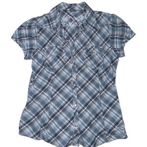 Harley-Davidson Blue Plaid Short Sleeve Shirt
